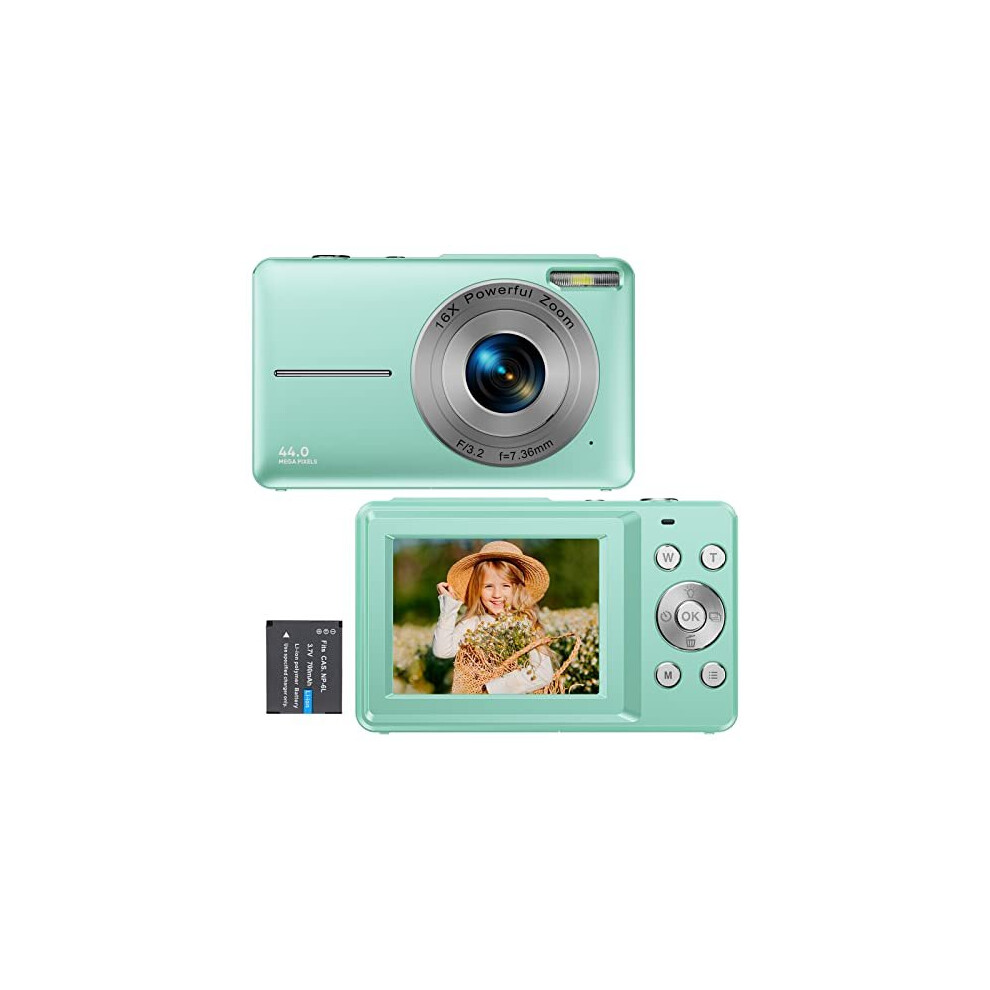 Digital Camera, 1080P Compact Camera FHD Photo Camera 44MP Vlogging Camera Portable Mini Children's Camera with LCD Screen, 16X Digital Zoom