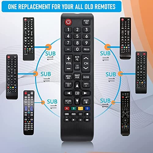 Universal Remote Control For Samsung Remote Control TV 3D LCD LED, Smart TV Remote Control For Samsung Tv Remote Control Replacement Compati 1