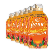 Lenor Outdoorable Fabric Conditioner 35 Washes, 490Ml, Tropical Sunset - Ultra Concentrated Freshness - 100 Percent Recycled Bottle X6