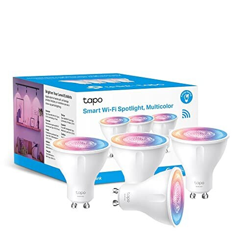 TP-Link Tapo Smart Wi-Fi Spotlight, Multicolour, White Tunable, GU10 Lamp Base, Remote Control, Energy Saving, Works with Alexa & Google Hom
