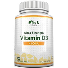 Vitamin D3 4000 IU - 400 Tablets - High Strength 100 mcg Vitamin D Tablets, Vegetarian, 13 Month Supply, Easy to Swallow Micro Tablets, Immu