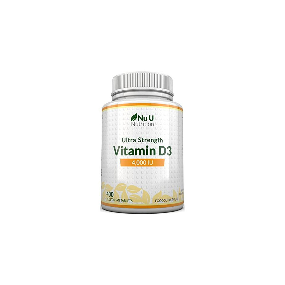 Vitamin D3 4000 IU - 400 Tablets - High Strength 100 mcg Vitamin D Tablets, Vegetarian, 13 Month Supply, Easy to Swallow Micro Tablets, Immu