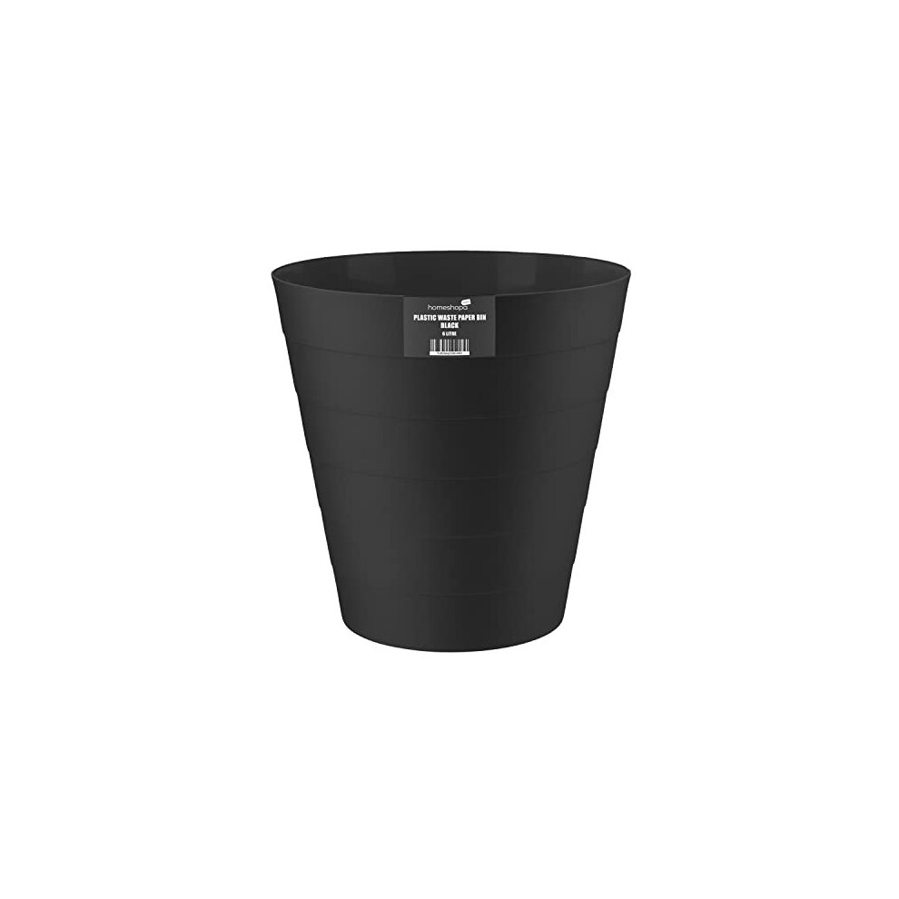 Homeshopa Plastic Waste Paper Bin, 6L Round Waste Basket Trash Can, Lightweight Rubbish Bin for Kitchen, Bedroom, Bathroom, Open-Top Design,