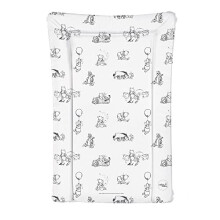 Little Poppets Deluxe Unisex Baby Waterproof Changing Mat with Raised Edges - Black & White Winnie the Pooh, L