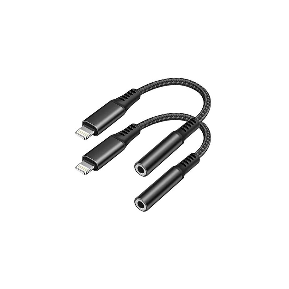 Lightning to 3.5 mm Headphone Jack Adapter[Apple MFi Certified]iPhone Headphones Adapter Aux Audio Jack Converter, Compatible with for iPhon-image-OPC-PBGD2TS-NEW