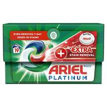 Ariel All-in-1 PODS Laundry Detergent Washing Liquid Tablets / Capsules, 76 Washes (4x19) , With Platinum Extra Stain Removal, Deep Down Cle