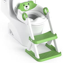 Rabb 1st Potty Training Seat & 2-in-1 Step Stool, Adjustable 6-Position Height, Splash Guard & Anti-Slip, Fits Most Toilets
