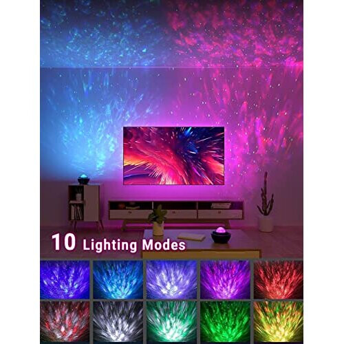 DENGBABA Galaxy Projector, Star Light Ocean Wave Night Light Projector with Remote Control Timer Music USB Bluetooth Speaker Starry Sky Colo 1