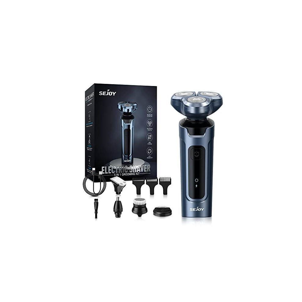 Sejoy Electric Rotary Shaver Men Uk, Electric Razor For Men, Shaving Razor Pubic Hair Beard Body, Electric Shavers Men Beard Trimmer, 5 In 1
