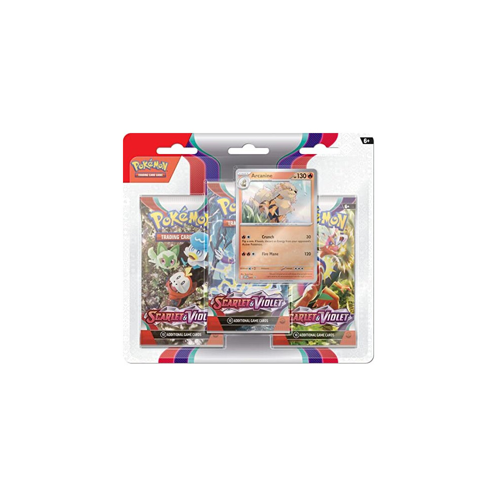 PokÃmon TCG: Scarlet and Violet Triple Pack - Arcanine (3 Boosters and Foil Promo Card)