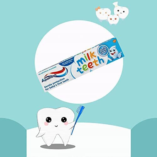 Aquafresh Milk Teeth Toothpaste 0-3 Years (50ml, Flouride Protection, 1000ppm) 2