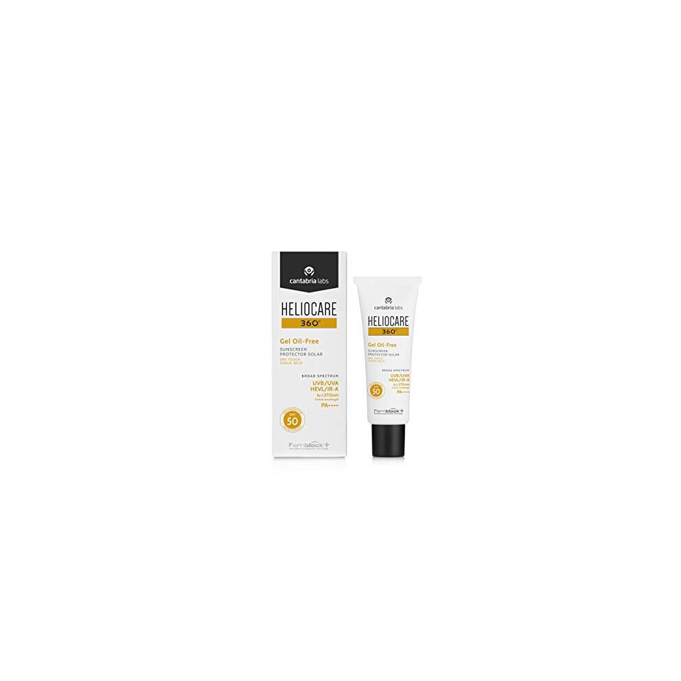 Heliocare 360 Oil-Free Gel SPF 50 50ml / Gel Sunscreen For Face/Daily UVA UVB Visible light Infrared-A Anti-Ageing Sun Protection/Combinatio