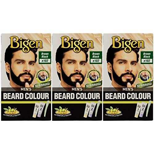 Bigen Bigen Mens Beard Colour (Brown, Black) (Pack of 3)-B102
