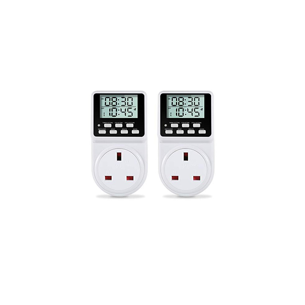 Oridget 24 Hour Digital Electric Timer Plug Socket With On-Off Repeat Cycle Timer, Daily Program And Countdown For Lights And Home Appliance 5061240493231