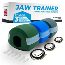 VORSPRUNGÂ Jaw Exerciser, Trainer for Face Mouth, Jawline Chisel & Enhance - 3 Pack, 3 Levels - Neck Exerciser - Jawline Exerciser Jawzr -