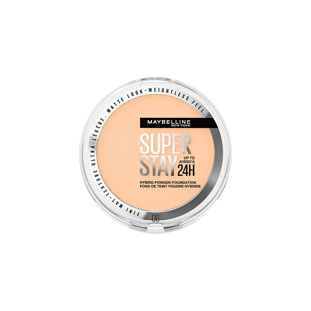 Maybelline Powder Foundation, Long-Lasting 24H Wear, Medium To Full Coverage, Transfer, Water & Sweat Resistant, Superstay 24H Hybrid Powder