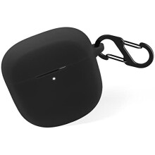 Geiomoo Silicone Case Compatible with Bose QuietComfort Earbuds II, Protective Cover with Carabiner (Black)