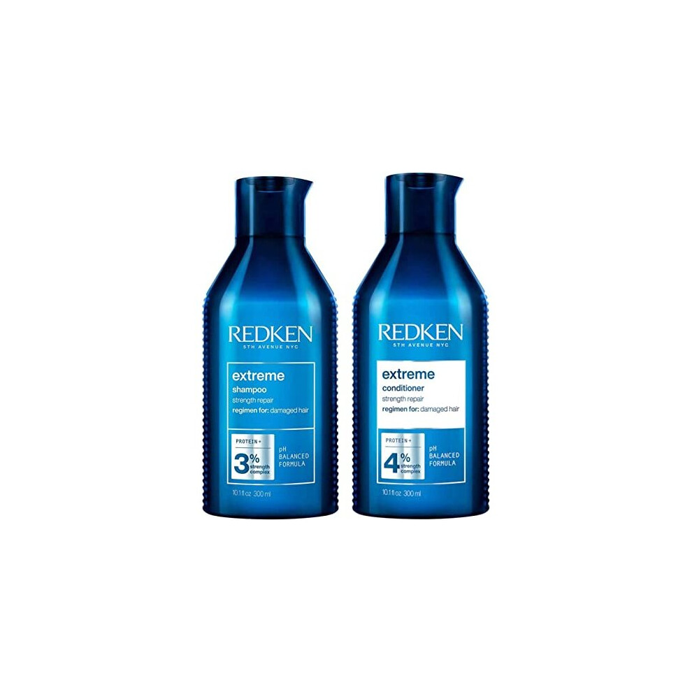 REDKEN Extreme, Shampoo and Conditioner Set, For Damaged Hair, Repairs Strength & Adds Flexibility, 300 ml