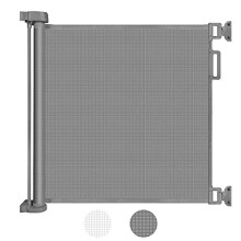 Looxii Retractable Safety Gate for Babies & Pets, Extendable 0-140 cm, Grey, One-Hand Operation