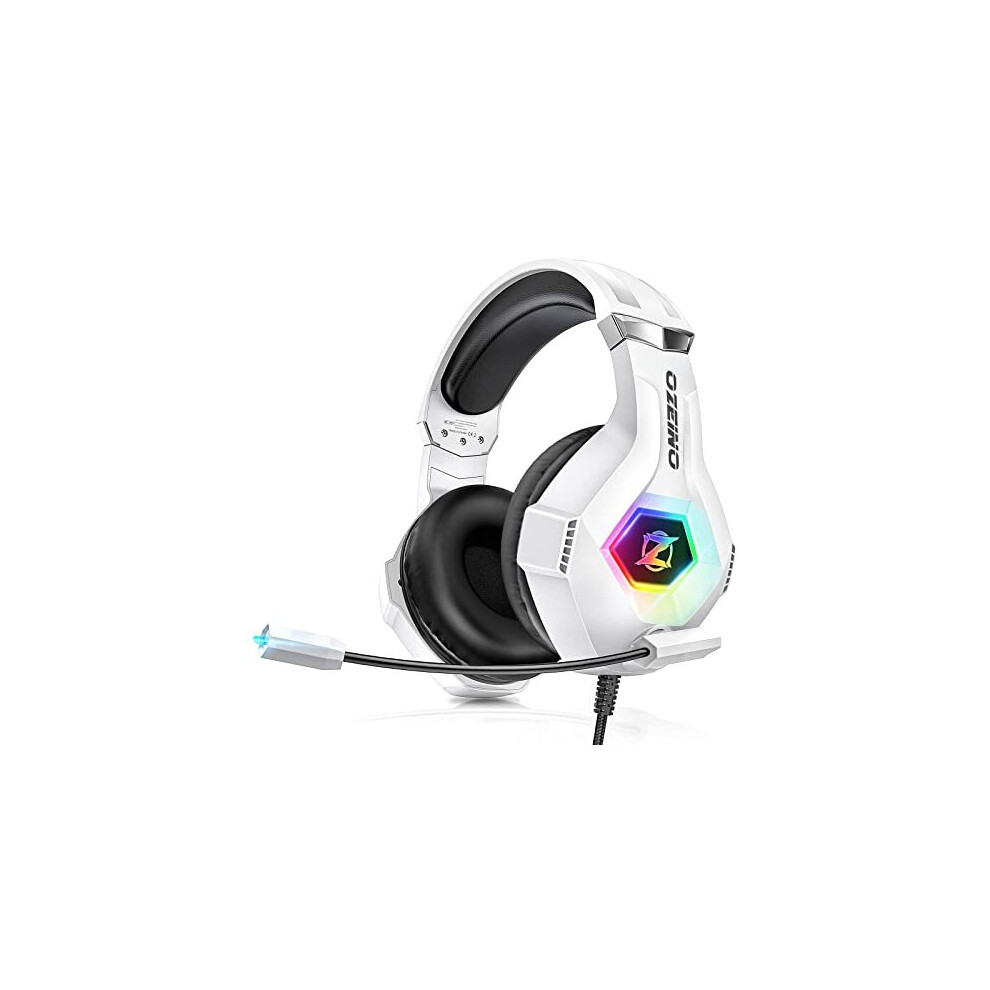 Gaming Headset For Ps5 Ps4 Pc, Over-Ear Headphones With Surround Sound & Rgb For Xbox Switch Mac Laptop Light 5061240521446