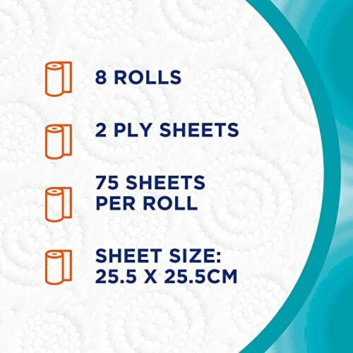 Regina XXL Absorb Kitchen Roll 8 Rolls 600 Extra Large Sheets 2