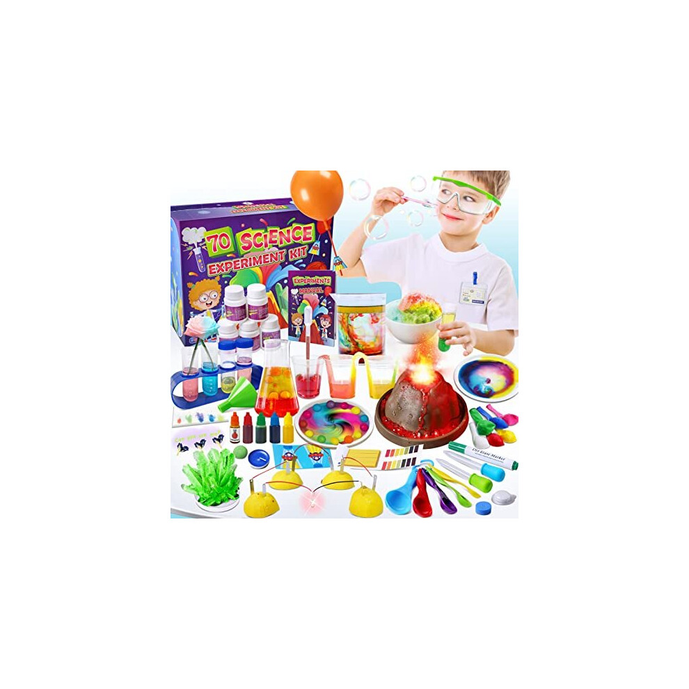 UNGLINGA 70 Lab Experiments Science Kits for Kids Age 4-6-8-12 Educational Scientific Toys Gifts for Girls Boys, Chemistry Set, Crystal Grow