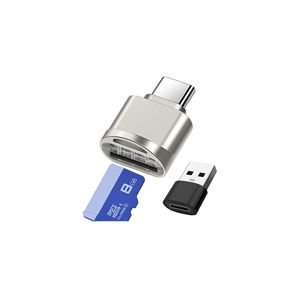 Mepsies Micro Sd Card Reader, Usb C To Sd Card Reader, Type C Tf Memory Card Reader With Usb C To Usb Adapter, Usb Otg Card Reader For Lapto