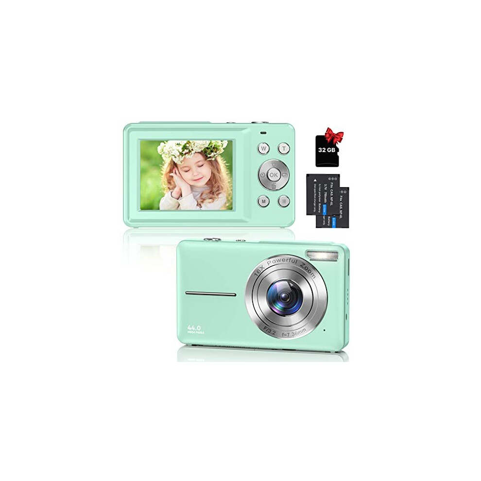 Digital Camera, 1080P Hd 44Mp Kids Digital Camera With 32Gb Card, Lcd Screen Rechargeable Compact Camera With 16X Digital Zoom Camera For Ki 5061240546616
