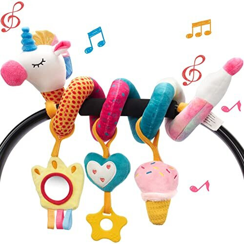 hahaland Baby Pram Toys 0 6 Months Unicorn Spiral Car Seat Pushchair Stroller Cot Toys for Newborn 0 3 6 Months Baby Girl Boys Shower Gifts on OnBuy