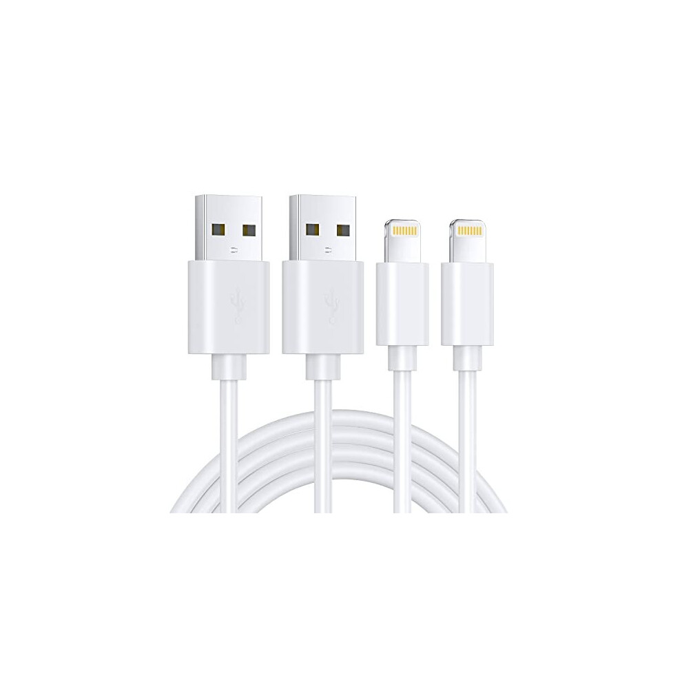 2Pack 1M iPhone Charger Cable [Apple MFi Certified] Lightning to USB Cable Lead 3Foot, 2.4A Fast Charging Cable for iPhone 14 13 12 11 Pro M