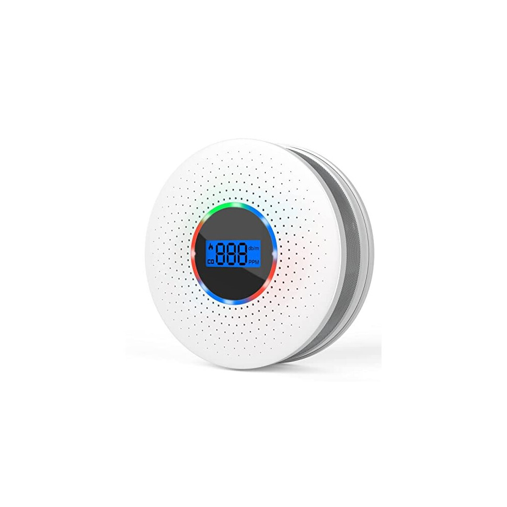 Combination Smoke and Carbon Monoxide Alarm Detector,Dual Sensor Smoke Alarm and Carbon Monoxide Detector and Replaceable Battery Smoke and