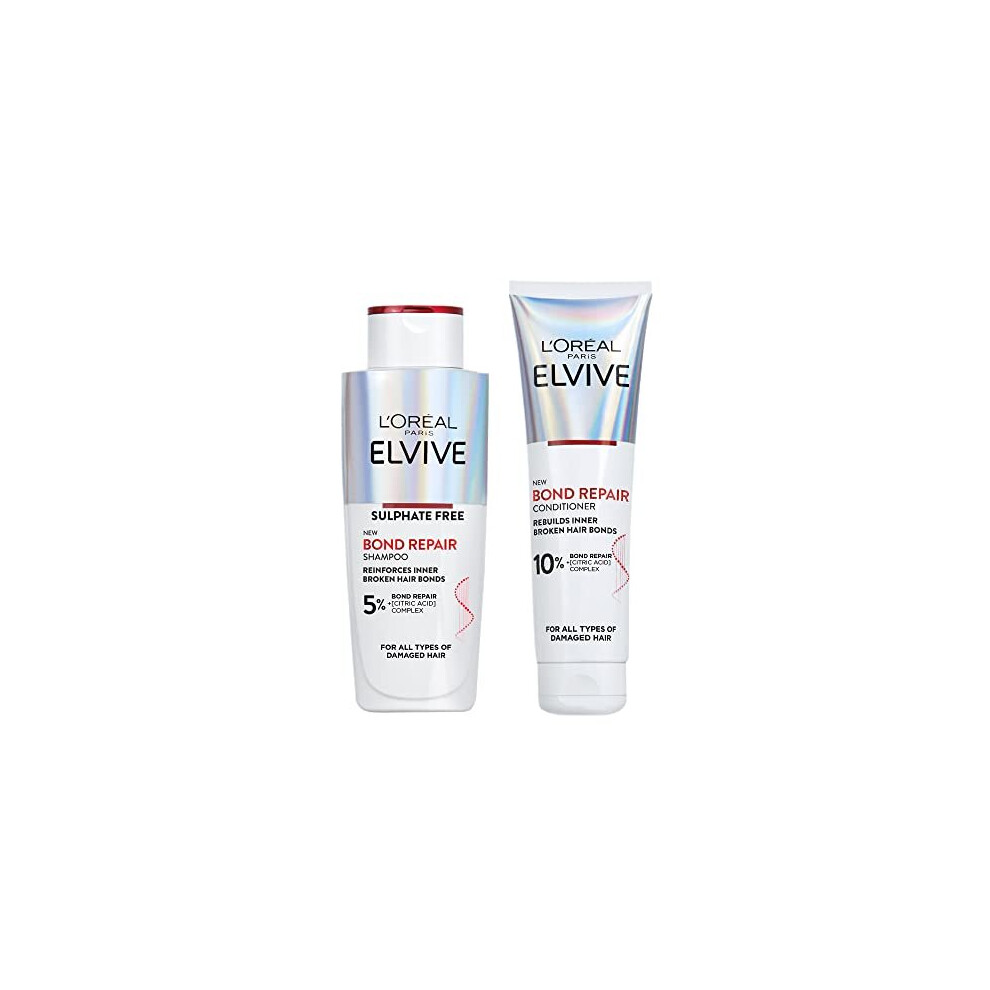 LÃ¢Oreal Paris Elvive Bond Repair Routine Set for Damaged Hair, Shampoo 200ml and Conditioner 150ml, Deep Intensive Hair Repair Treatment,