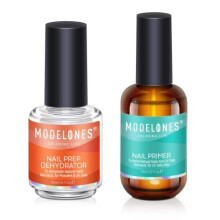Modelones Professional Gel Nail Polish Primer, 2Pcs 15ml Acid Free Natural Nail Prep Dehydrate & Nail Bond Primer Set, Air Dry Superior Bond