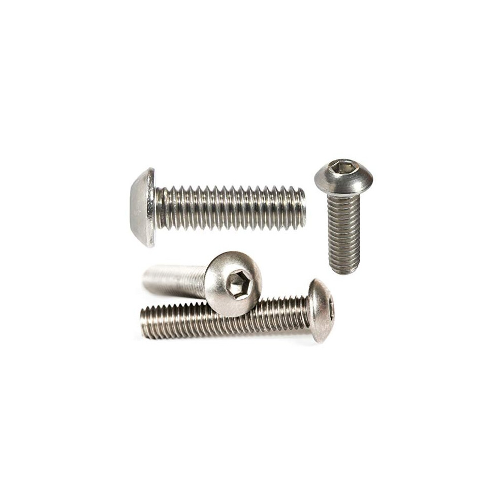 M6 (6mm x 20mm) Button Head Screws Allen Socket Bolts A2 Stainless Steel Screws (Pack of 20)