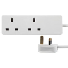 PRO ELEC PELB1403 2-gangs forlængerledning, 0,5 m, Hvid