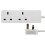 PRO ELEC PELB1403 2-uttags förlängningssladd, 0,5 m, Vit 1