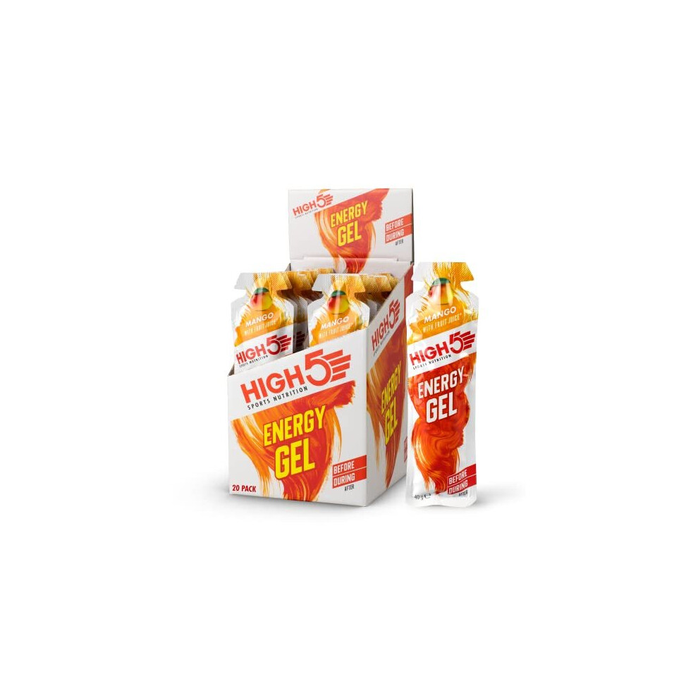 High5 Light Energy Gel Quick Release Energy On The Go From Natural Fruit Juice (Mango, 20 X 40G)