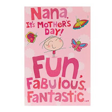 UK Greetings Mother's Day Card for Nana With Envelope - Bright Cartoon Design