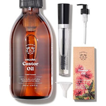 Bionoble Organic Castor Oil 200ml - 100% Pure, Cold-Pressed, Vegan & Cruelty-Free for Lashes, Brows, Hair, Body, Beard, Nails