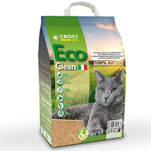 Croci Eco Clean Litter 6 L - Clumping Cat Litter, Biodegradable, flushes down the toilet, 100% vegetable, Long lasting Anti-odor Sand