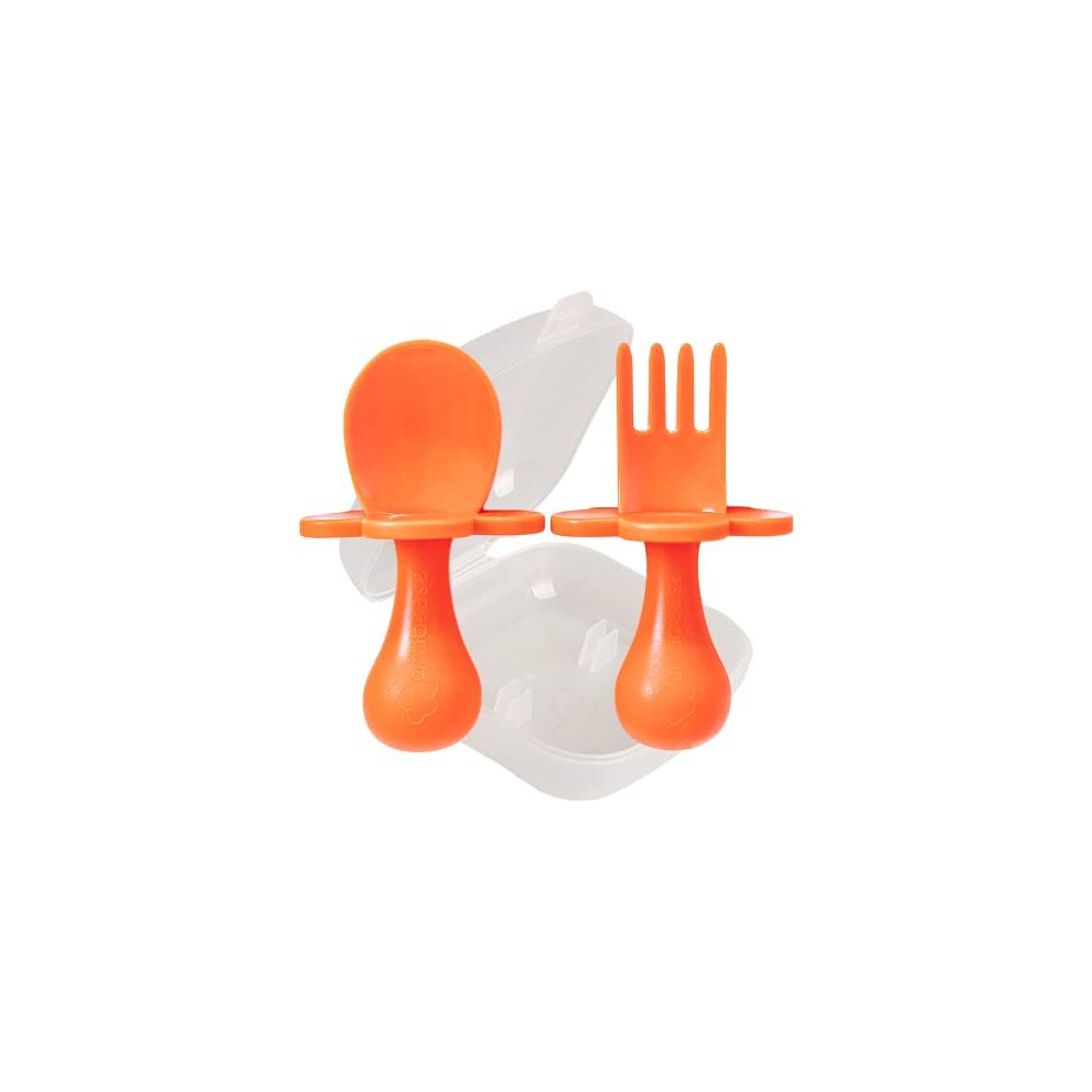 Baby And Toddler Self-Feeding Utensils Â Spoon And Fork Set For Baby-Led Weaning Â Made Of Non-Toxic Plastic Â Featuring Prot Grabease