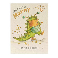 UK Greetings Mother's Day Card With Envelope - Cute Monster Design