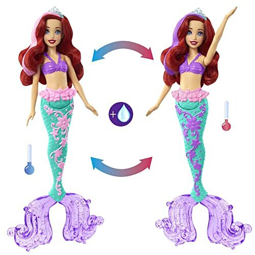 Disney Princess Toys, Ariel Mermaid Doll with Color-Change Hair and ...