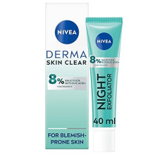 NIVEA Derma Skin Clear Chemical Exfoliator (40ml), Liquid Exfoliator Made with 8% Salicylic Acid, Glycolic Acid, and Niacinamide, to Visibly