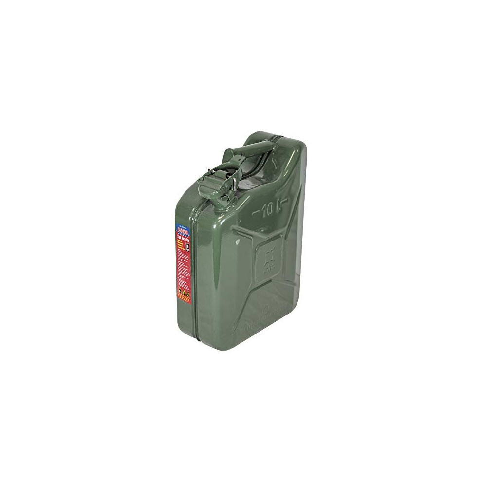 Faithfull FAIAUJERRY10 10 Litre Metal Jerry Can UN App, GS TUV Certified - Green