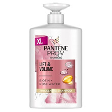 Pantene Shampoo With Biotin and Rose Water, Volume Shampoo, Thickening Shampoo, Volumising Hair Products For Fine Hair, Lift 'n' Volume, Sil