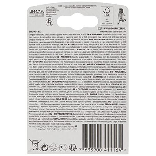 Energizer Energizer LR44/A76 Battery Cell, 4 each 1