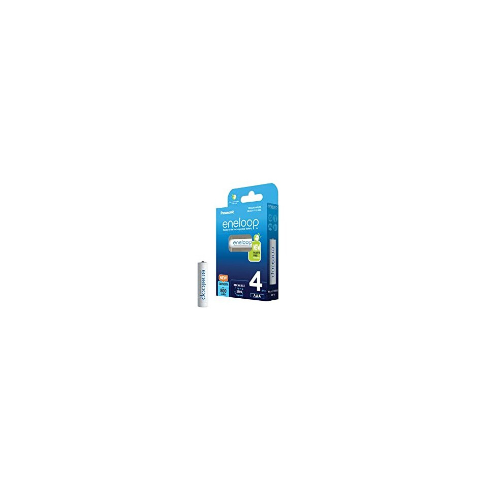 Panasonic Eneloop Ready-To Use Ni-Mh Battery, Aaa/Micro, 4-Pack, Improved Capacity Of Min. 800 Mah, 2100-Charge Cycle Life, High Power Perfo 5410853064305