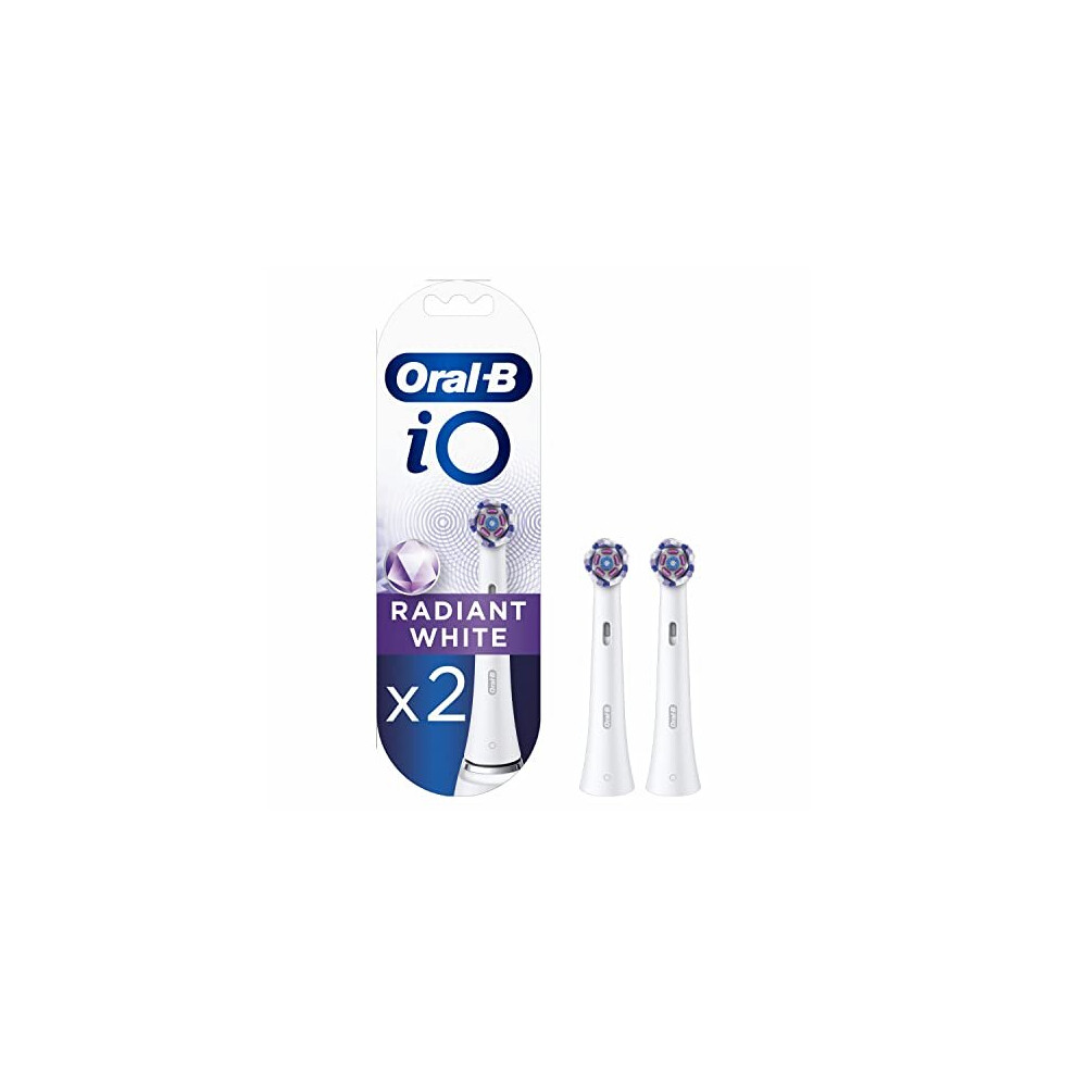 Oral-B iO Radiant White Electric Toothbrush Head, Angled Bristles Deeper Plaque Removal, With Polishing Petals For Teeth Whitening, Pack of