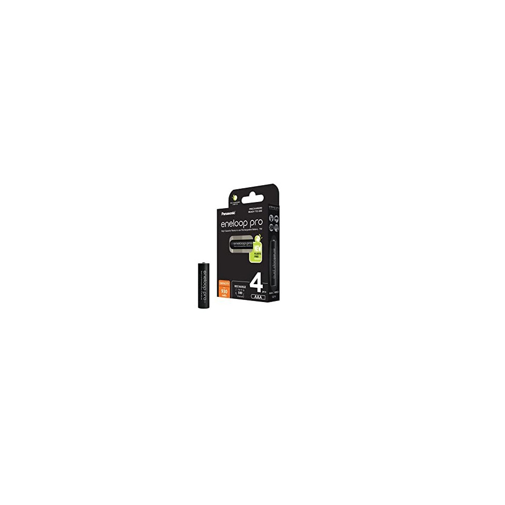 Panasonic eneloop pro ready-to use Ni-MH battery, AAA/Micro, 4-pack, min. 930 mAh, 500-charge cycle life, very high power performance & low